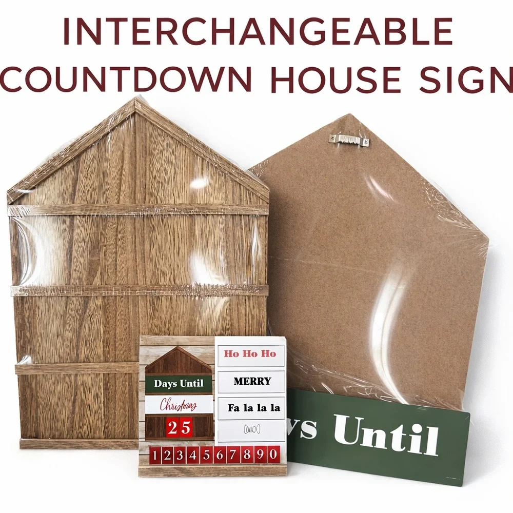 Interchangeable Christmas Countdown House Sign | Days Until Decor